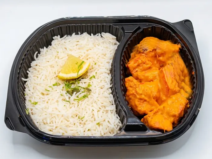 Creamy Butter Chicken — Healthy Version, Olaya, Al Khobar Creamy butter chicken with white rice